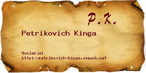 Petrikovich Kinga névjegykártya